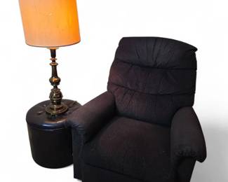 Stuffed Rocking Chair, Storage Footstool And Lamp