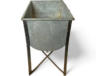 Vintage Galvanized Wash Tub on Stand