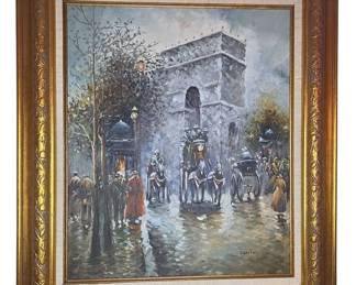 Johnny Gaston Street Scene Oil Painting On Canvas