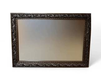 Ornate Wall Mirror with Carved Wood Frame