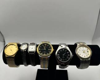 Lot of Vintage  Modern Quartz Wristwatches  Pulsar, Peugeot, Helbros  More