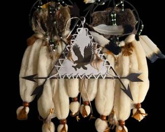 NativeInspired Wall Hangings  Feathers, Fur  Beaded Accents