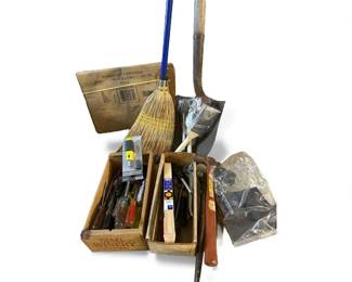 Mixed Hand Tools and Yard Supplies Lot