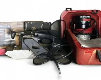 Craftsman Power Tool Lot  21 Belt Sander and Router with Case