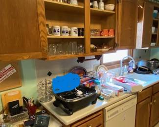 kitchen misc., electric skillet, electric knives