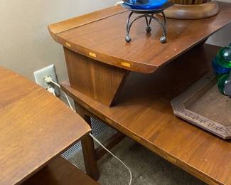 mid century end tables with inlay