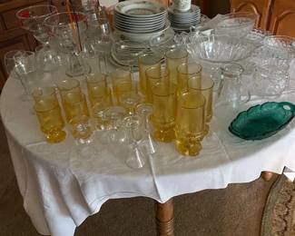 vintage dishes - table not for sale