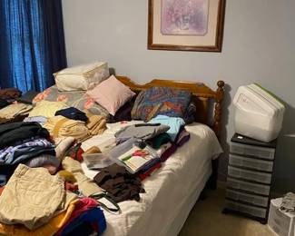 clothing, bed not for sale