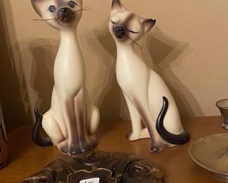 vintage Siamese cat figurines