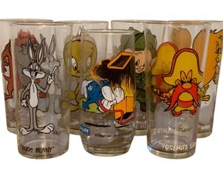 163 - Looney Tunes & Smurf Glasses - 7pcs
