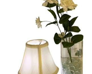 5 - Duck Lamp & Vase w/ artificial flowers 9" tall - lamp used as-is electric/electronic/mechanical item - no guarantee all components, untested.

