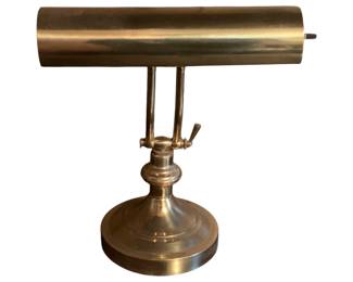 155 - Brass Desk Lamp - 14" tall used as-is electric/electronic/mechanical item - no guarantee all components, untested.
