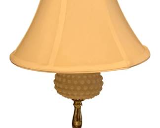 45 - Hobnail Milkglass Lamp 16" tall used as-is electric/electronic/mechanical item - no guarantee all components, untested.
