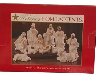 195 - Holiday Home Accents Porcelain Mini Nativity Set
