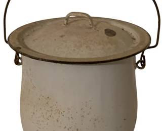 194 - Enamelware Bucket w/ lid - 9 x 10
