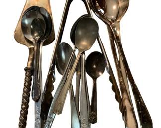136 - Lot of Serving pieces & flatware
