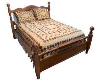 16 - Broyhill Queen Size Bed Frame w/ bedding 62 x 80 x 50
