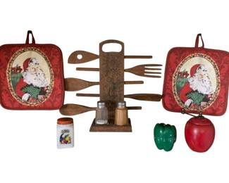 256 - Lot of Assorted Items (located on wall above stove)
