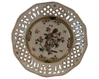82 - Decorative Plate by Burton & Burton - 11" round "Birds of Beauty" pattern
