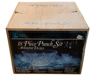 114 - Anchor Hocking Punch Set - Arlington Design in box - contents not verified
