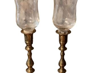 25 - Matching Brass Candle Holders w/ Votives
