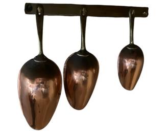 257 - 3 Copper Scoops - 9", 7" & 6"
