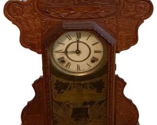 115 - Vintage Mantel Clock - 15 x 23 x 6 used as-is electric/electronic/mechanical item - no guarantee all components, untested.
