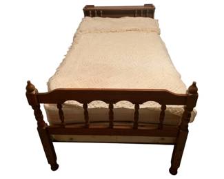 197 - Twin Size Bed Frame w/ Bedding - 82 x 40 x 33
