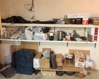 210 - Lot of Assorted Items on Shelves & Floor
