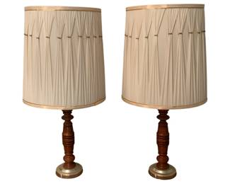 78 - Pair of Matching Lamps - 32" tall used as-is electric/electronic/mechanical item - no guarantee all components, untested.

