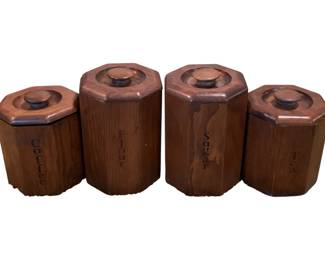 102 - 4 Wooden Canisters - 7 & 9 tall
