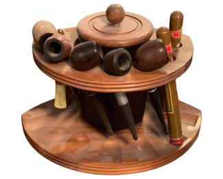 24 - Tobacco Pipes w/ Jar & Stand - 11 x 8 x 7
