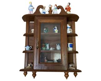 245 - Display Case/ Shelf with contents - 14 x 17 x 5
