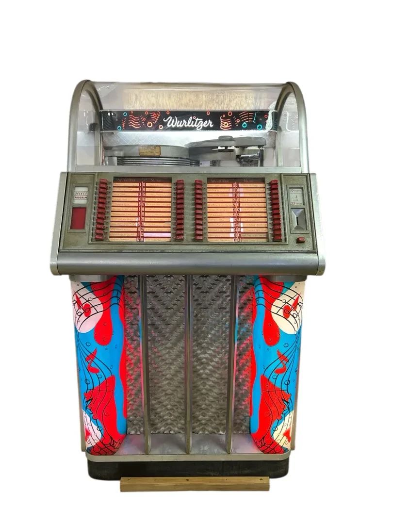 1960s Vintage Wurlitzer 3015 Compact Americana Jukebox 48 Record, Dual Coin