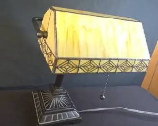 Bankers Lamp Stained Glass Table Lamp