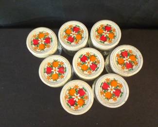 Vintage Kerr Country Kitchen Fruit Embossed Decrotive 8oz Jars