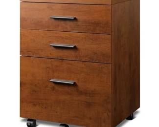 Devaise 3 Drawer Wood Mobile Cabinet Walnut 