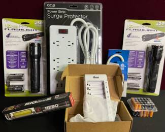 Power Strips, Flashlights, Battery Charger, Batteries Stocking Stuffers For All