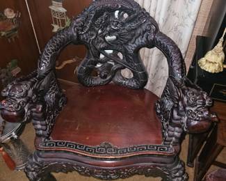 carved dragon chair