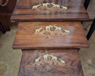 elephant scene nesting tables
