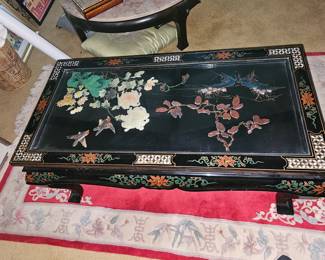Jade inlaid coffee table