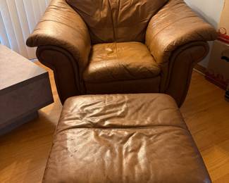 Leather Chair and ottoman