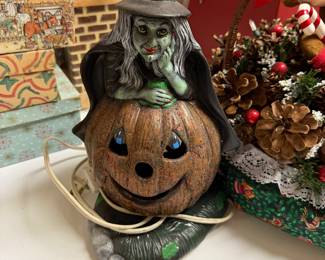 Light-up Pumpkin and witch