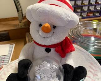 Snowman and globe