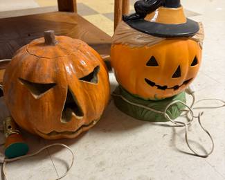 Halloween Ceramic Light-Up Pumpkins
