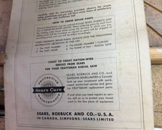 Radial Saw Instructions