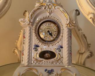 #26 - $ - 20th century Dresden Porcelain desk clock signed
