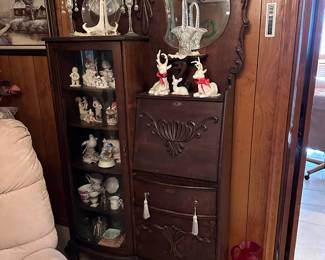 #51 - $300 - Victorian oak Side by Side bookcase /secretary 71tx37wx11d
