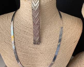 Sterling flat chain & sterling bracelet 