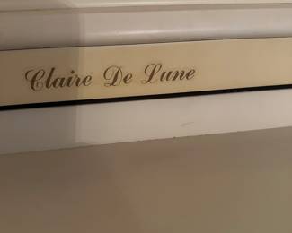#13 - $250 - White Claire De Lune piano - Grand Piano co. inc. Morgantown NC with bench